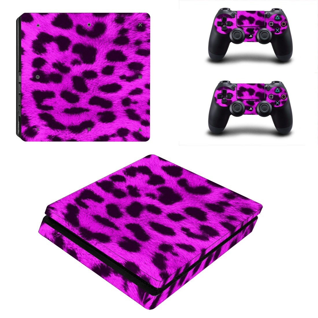 Leopard Skin decal skin for PS4 Slim Console & Controllers