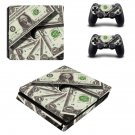 US dollars decal skin for PS4 Slim Console & Controllers