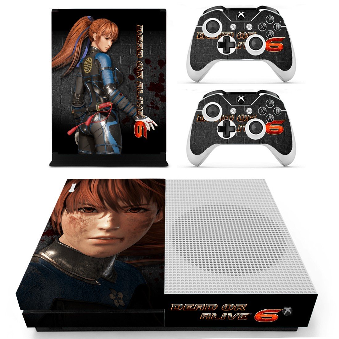 Dead or Alive 6 decal skin for Xbox One S console and controllers