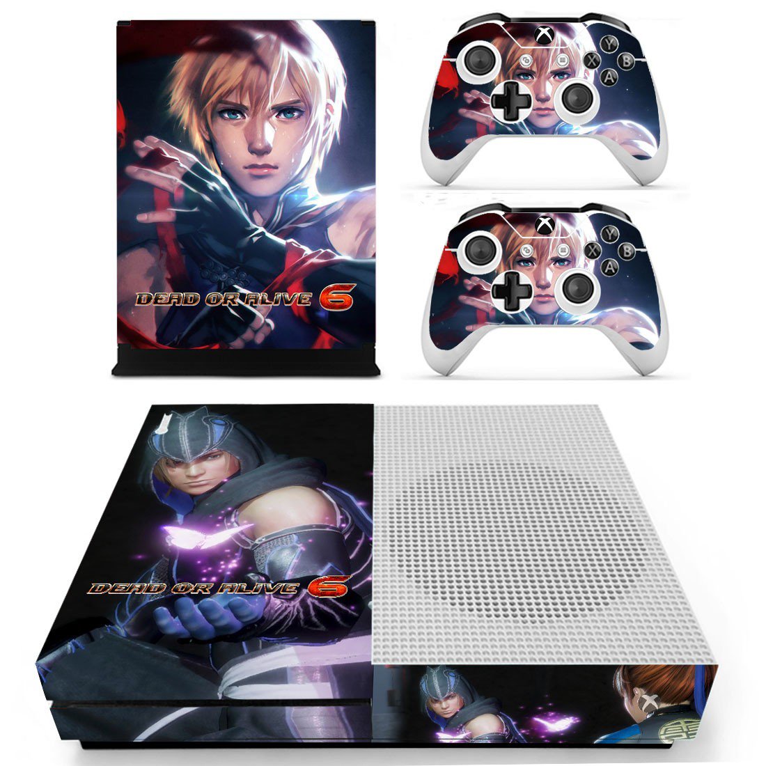 Dead or Alive 6 decal skin for Xbox One S console and controllers