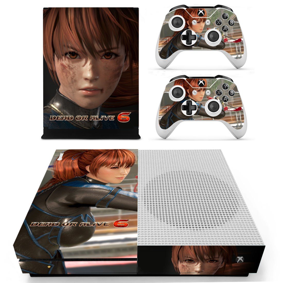 Dead or Alive 6 decal skin for Xbox One S console and controllers