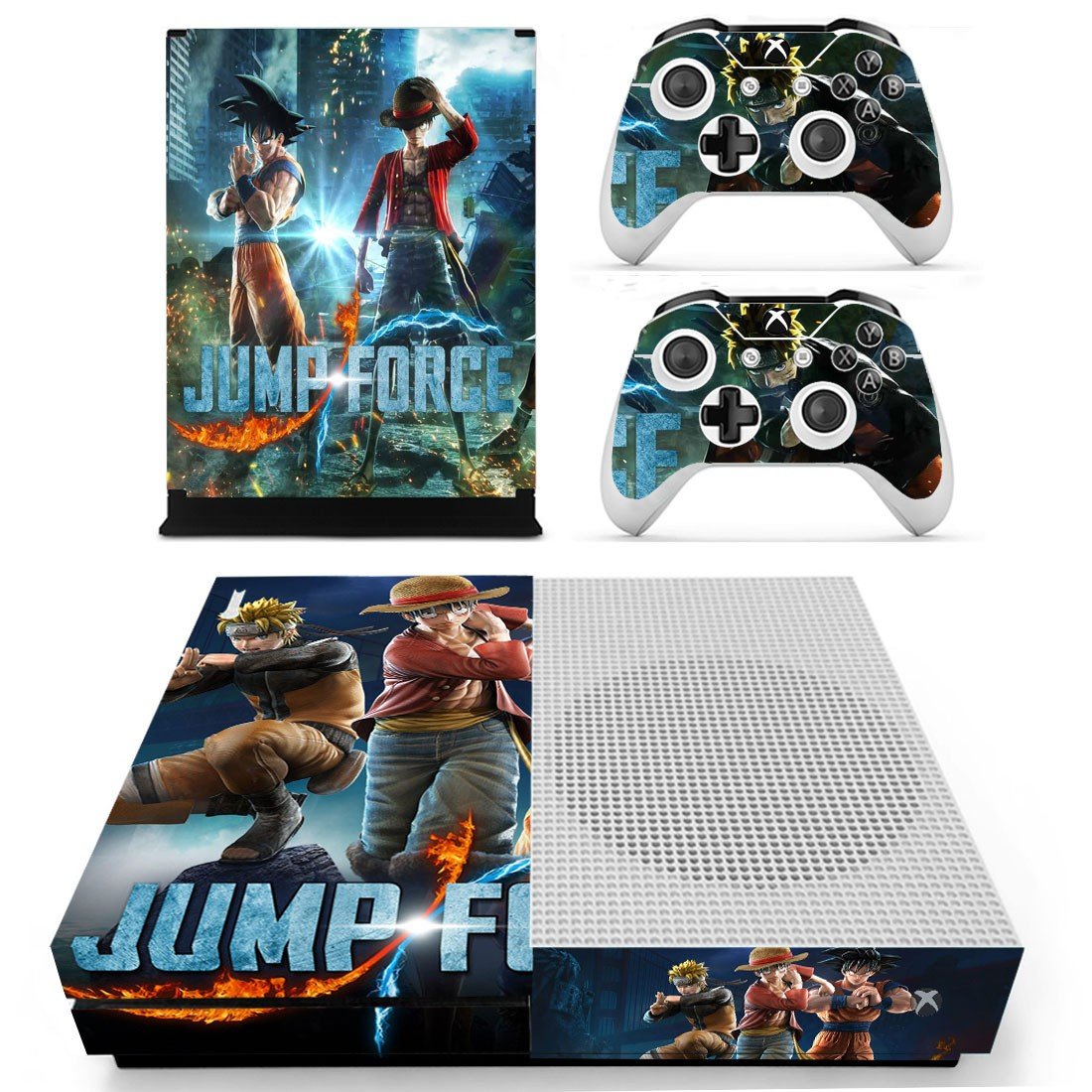 Jump Force decal skin for Xbox One S console and controllers