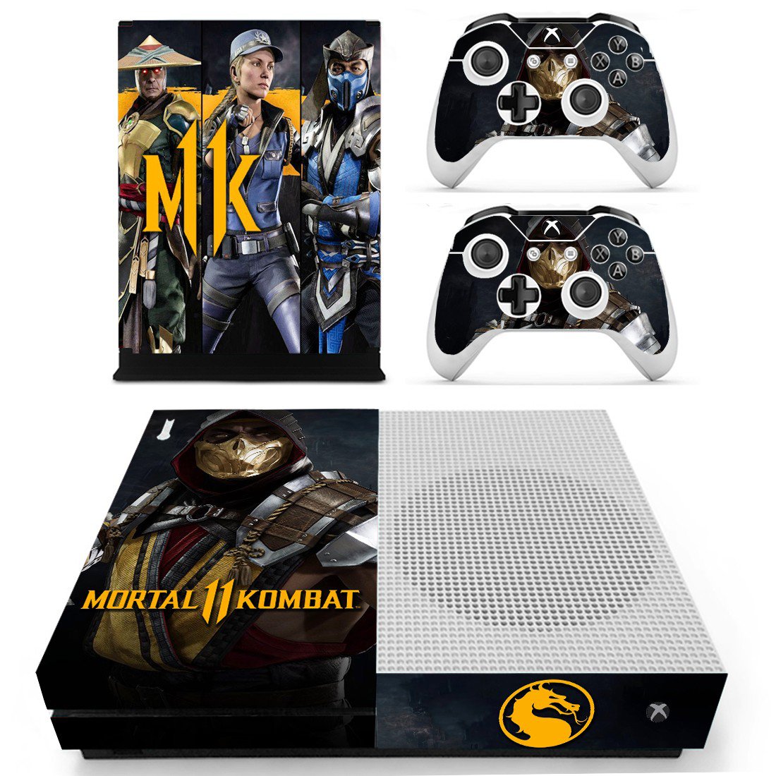 Mortal Kombat 11 decal skin for Xbox One S console and controllers