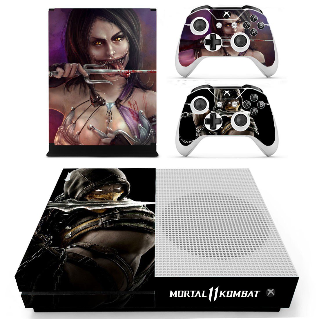 Mortal Kombat 11 decal skin for Xbox One S console and controllers