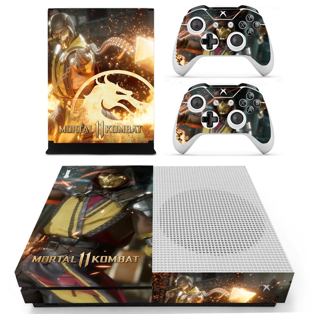 Mortal Kombat 11 decal skin for Xbox One S console and controllers