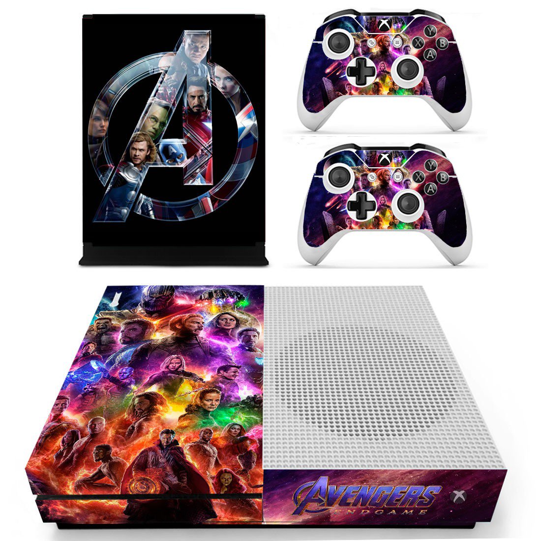 Avengers Endgame decal skin for Xbox One S console and controllers