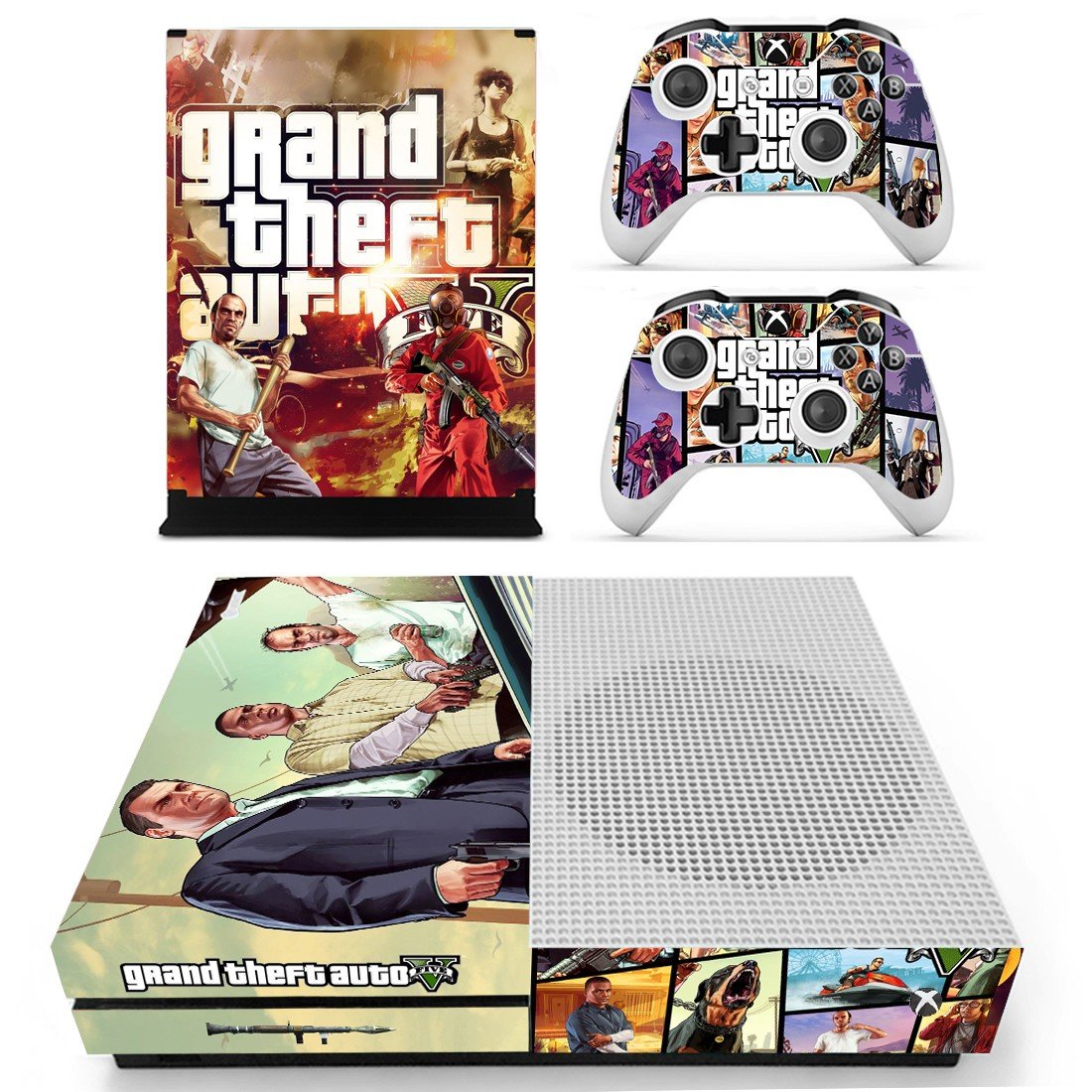 Grand theft Auto 5 decal skin for Xbox One S console and controllers