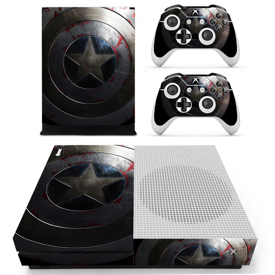 Captain America decal skin for Xbox One S console and controllers