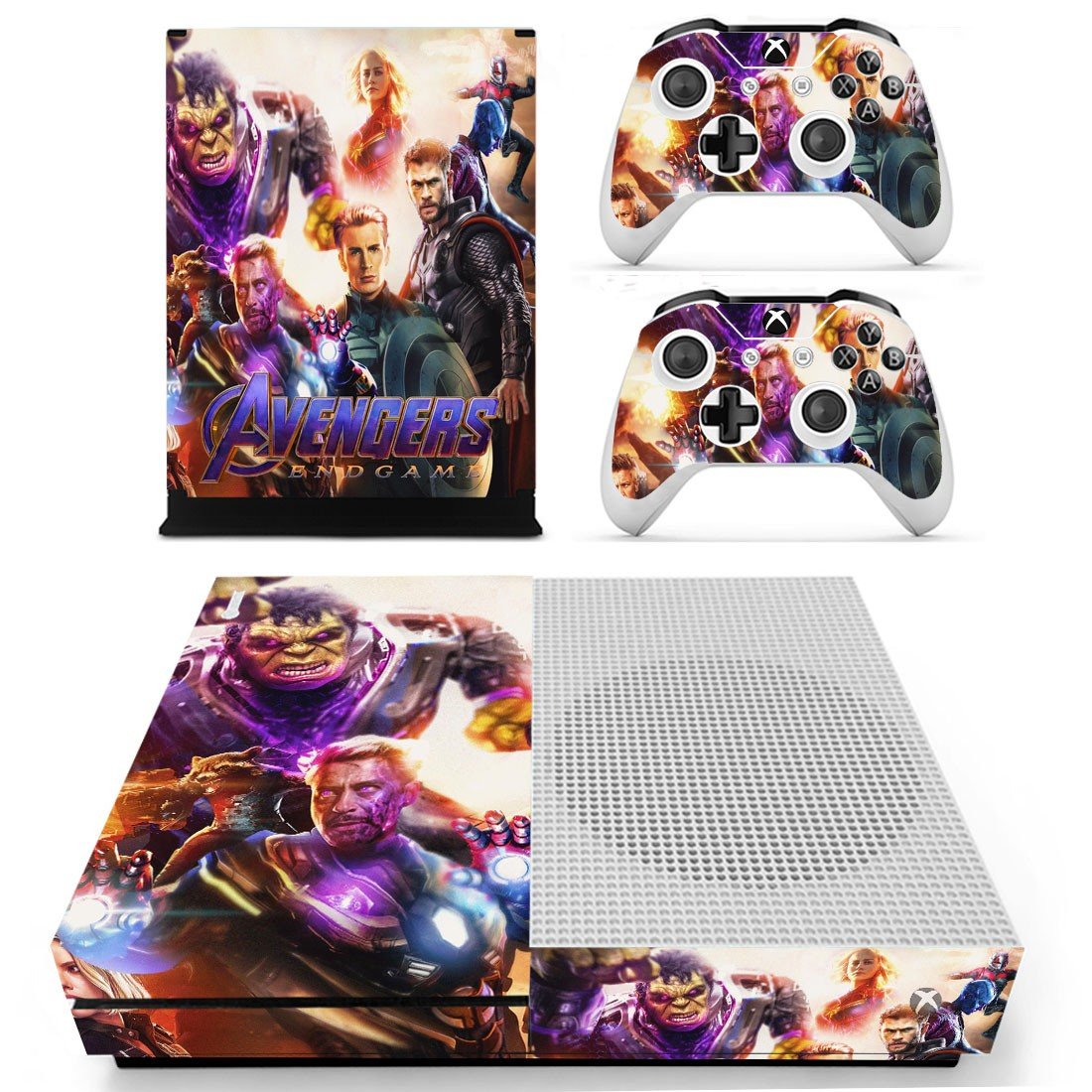 Avengers Endgame decal skin for Xbox One S console and controllers