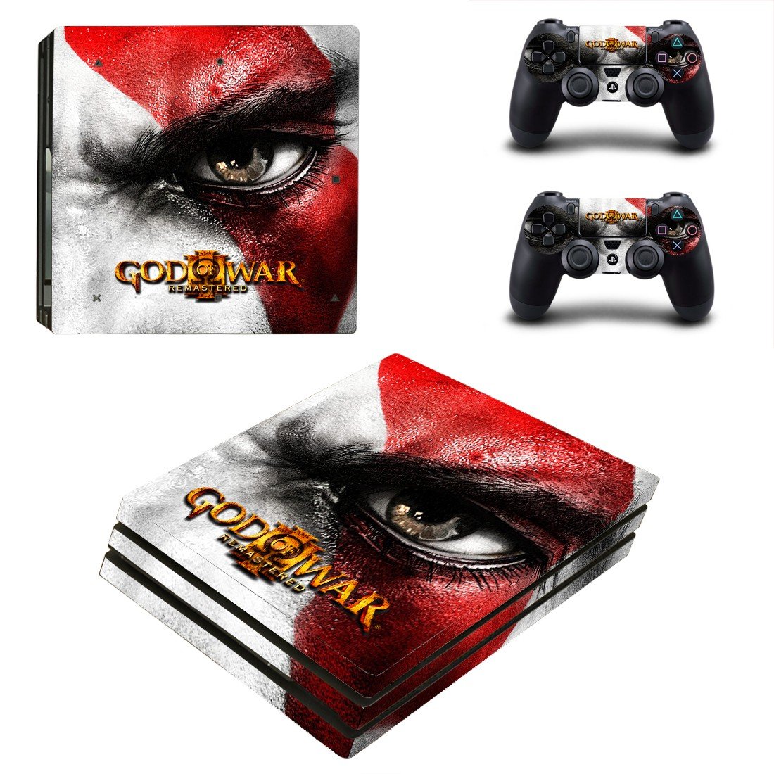 God of War 3 decal skin for PS4 Pro Console & Controllers