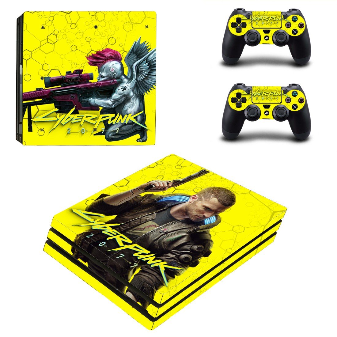 Cyberpunk 2077 decal skin for PS4 Pro Console & Controllers