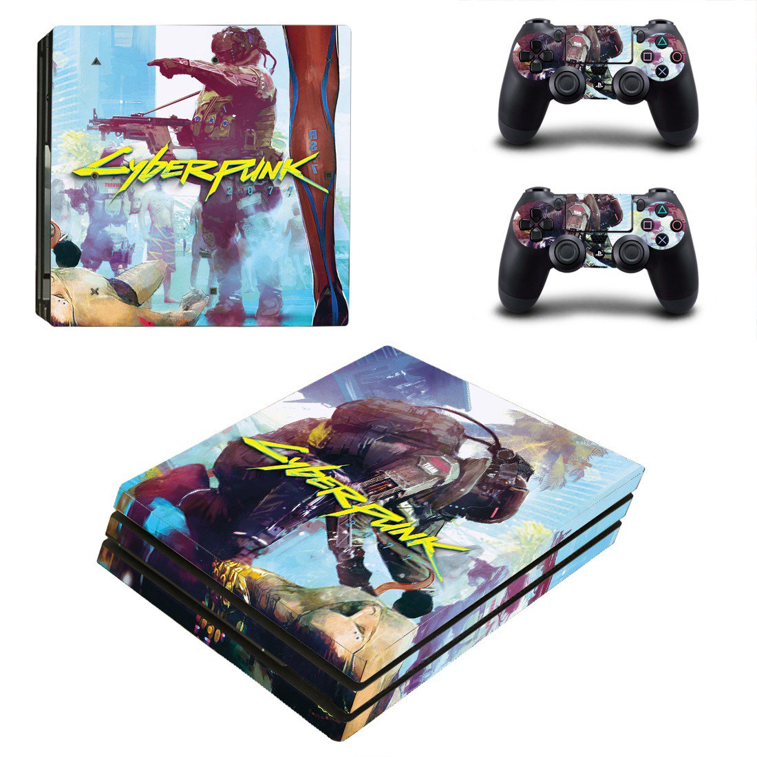 Cyberpunk 2077 decal skin for PS4 Pro Console & Controllers