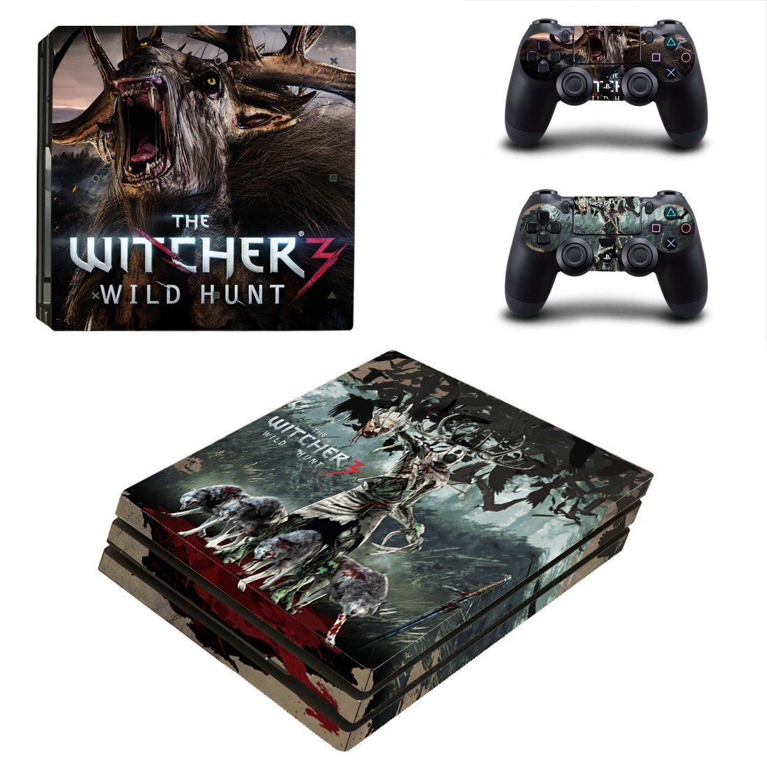 The Witcher wild Hunt 3 decal skin for PS4 Pro Console & Controllers