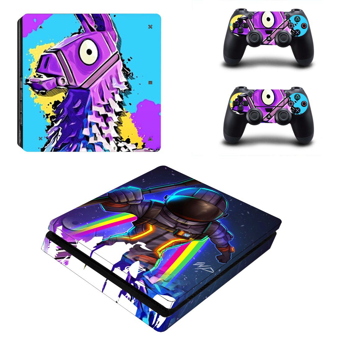 Fortnite decal skin for PS4 Slim Console & Controllers