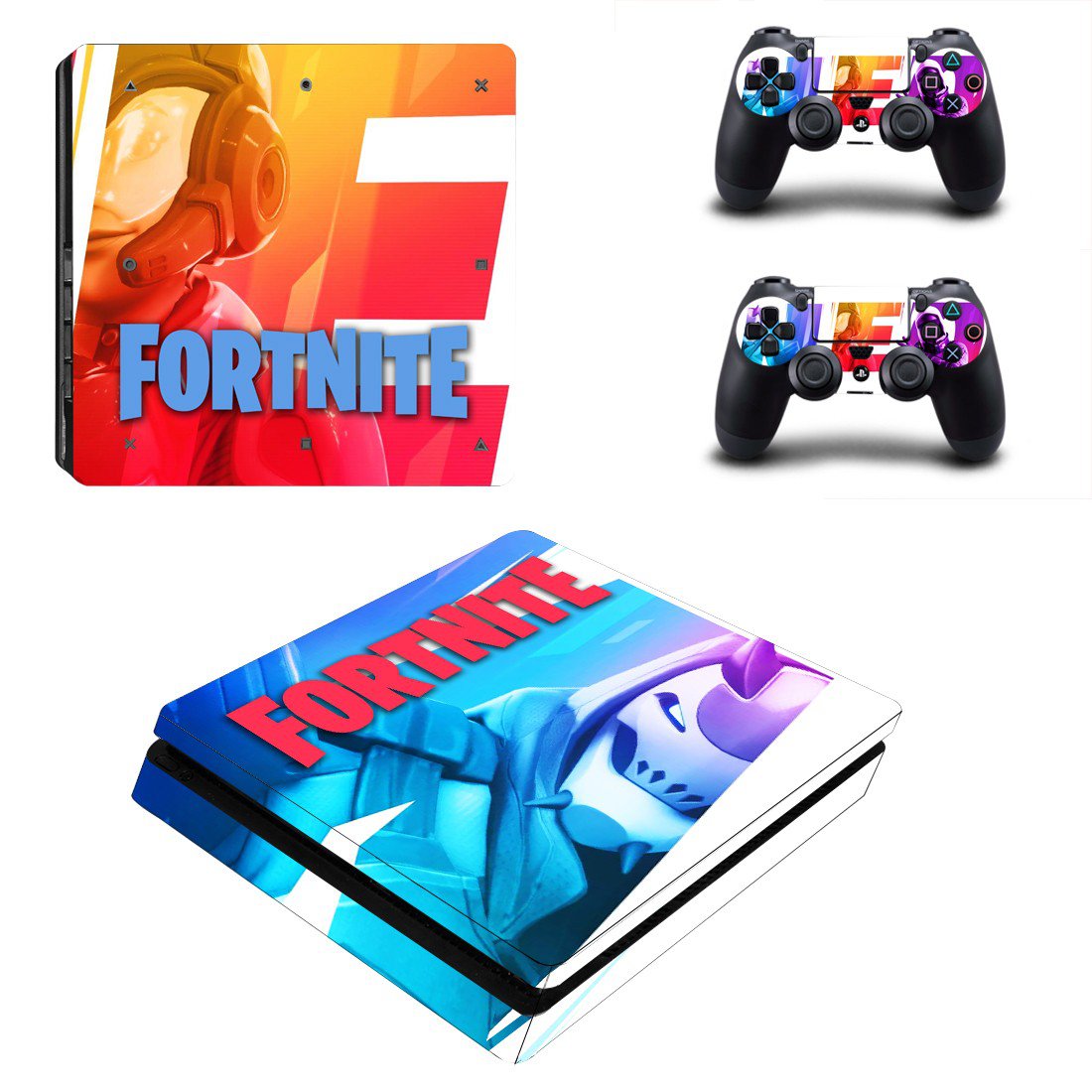 Fortnite decal skin for PS4 Slim Console & Controllers