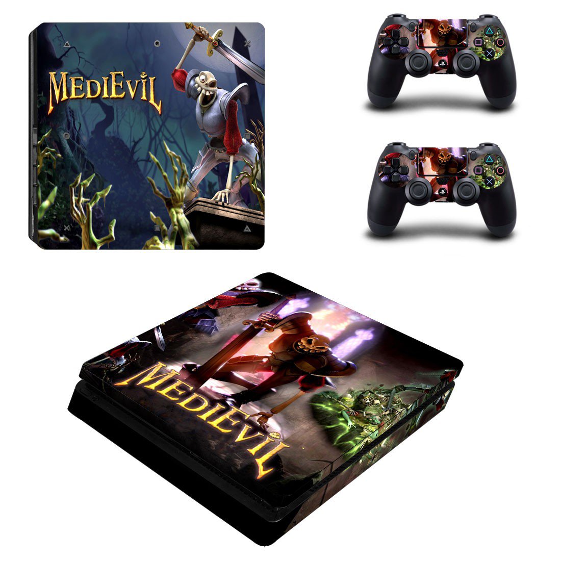 MediEvil decal skin for PS4 Slim Console & Controllers