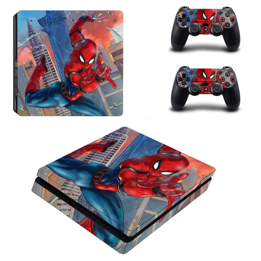 Deadpool decal skin for PS4 Slim Console & Controllers