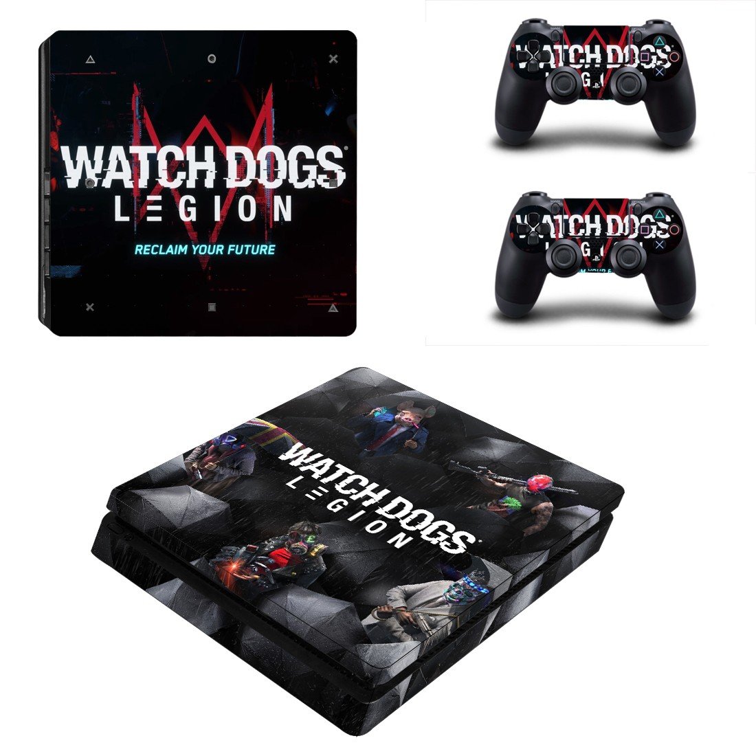 Watch Dogs legion decal skin for PS4 Slim Console & Controllers