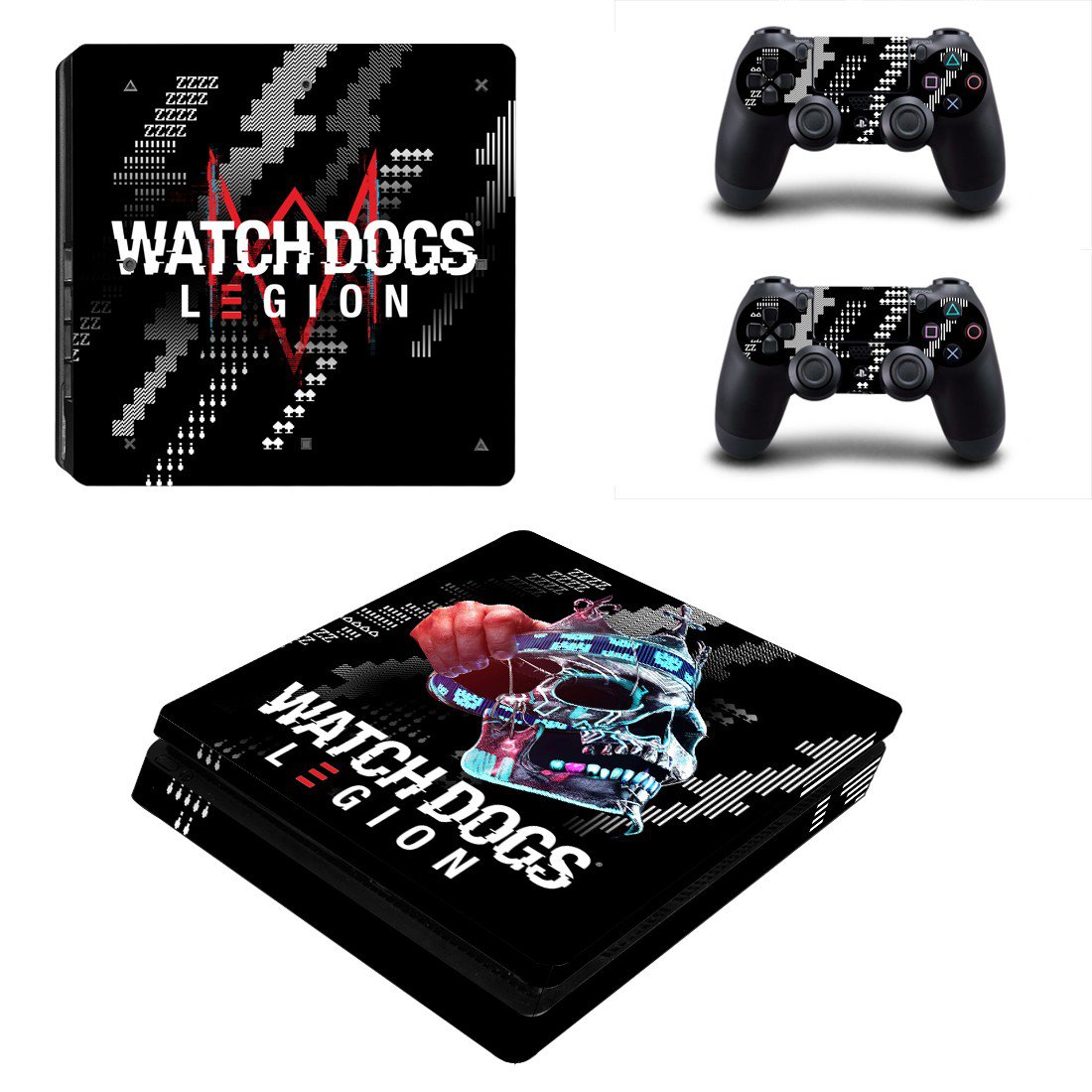 Watch Dogs legion decal skin for PS4 Slim Console & Controllers