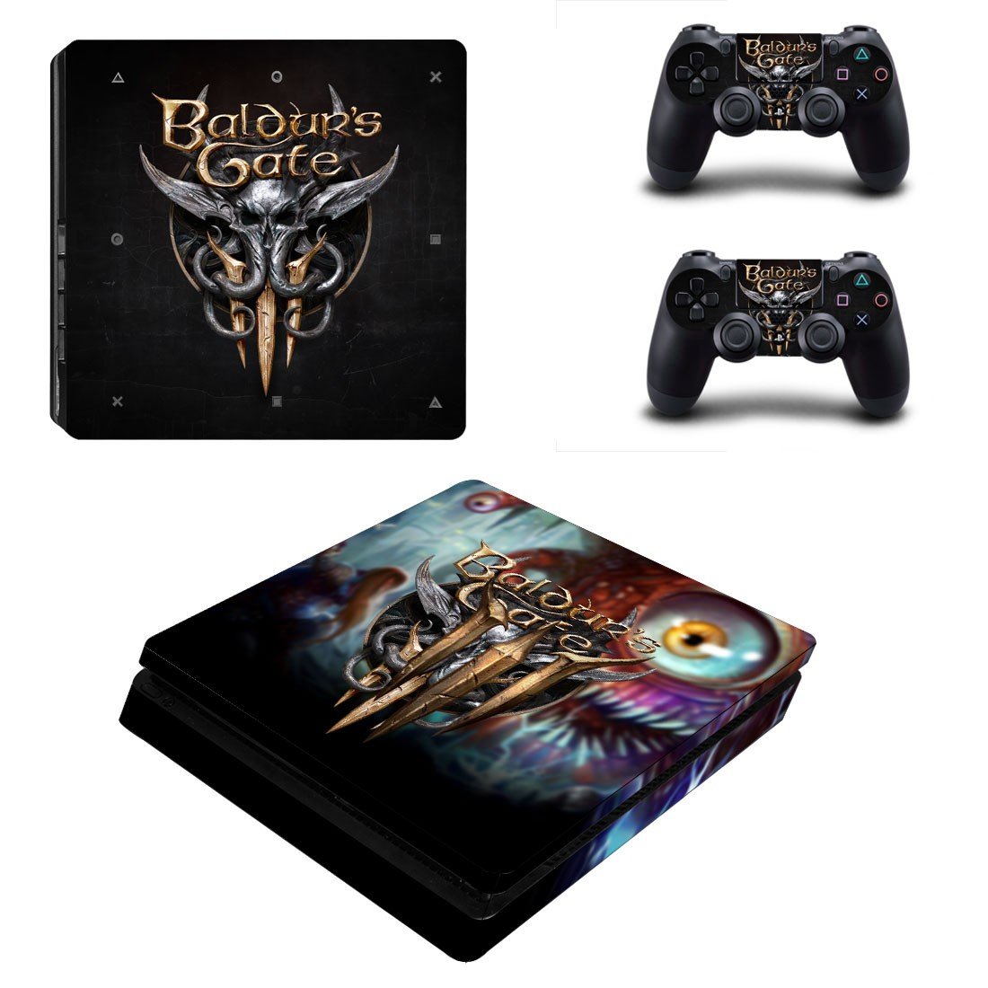 Baldur's Gate 3 decal skin for PS4 Slim Console & Controllers