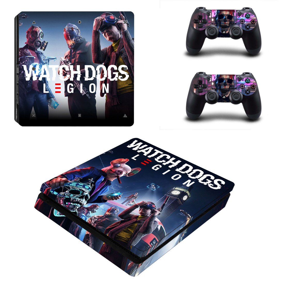 Watch Dogs legion decal skin for PS4 Slim Console & Controllers