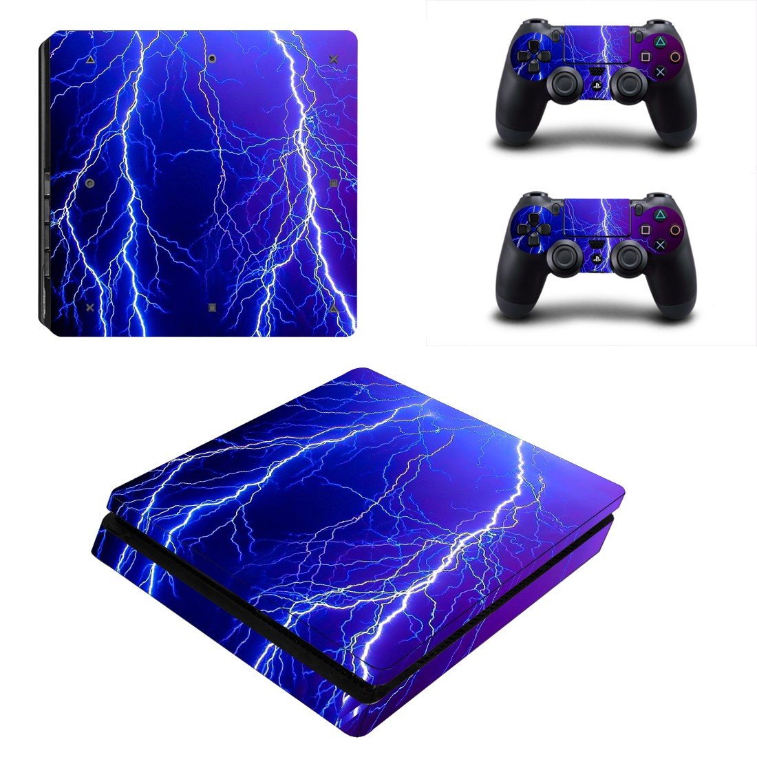Lightning decal skin for PS4 Slim Console & Controllers