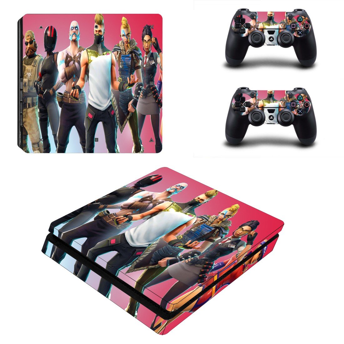 Fortnite decal skin for PS4 Slim Console & Controllers