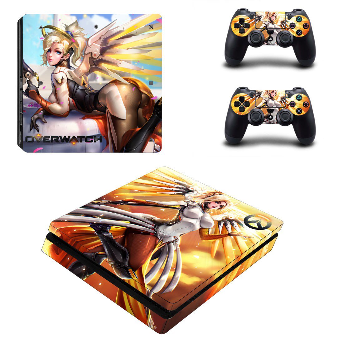Overwatch decal skin for PS4 Slim Console & Controllers