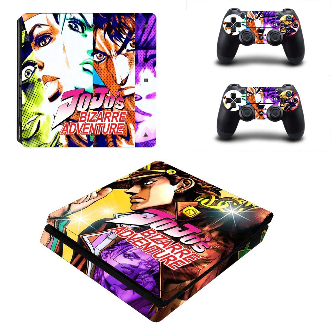 JoJo's Bizarre Adventure decal skin for PS4 Slim Console & Controllers