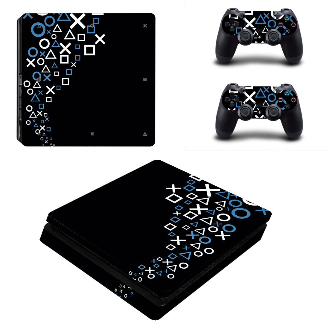 Game Pad abstraction decal skin for PS4 Slim Console & Controllers
