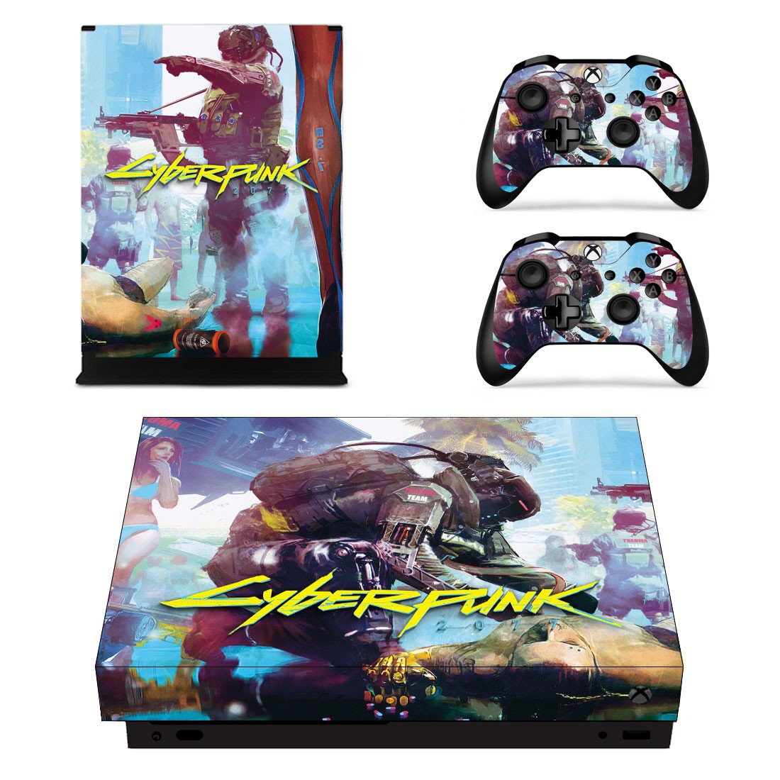 Cyberpunk 2077 decal skin for Xbox one X Console & Controllers
