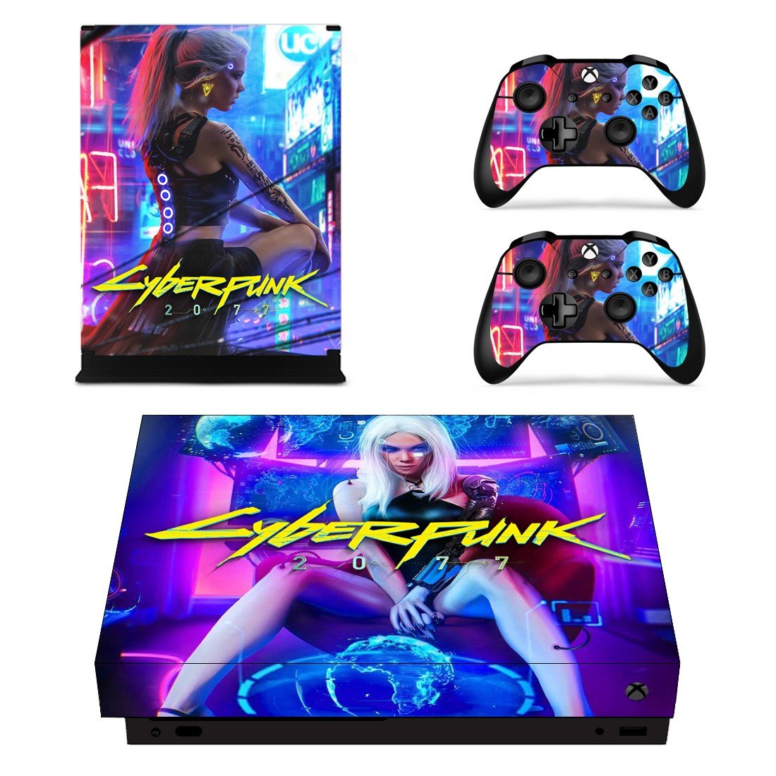 Cyberpunk 2077 decal skin for Xbox one X Console & Controllers