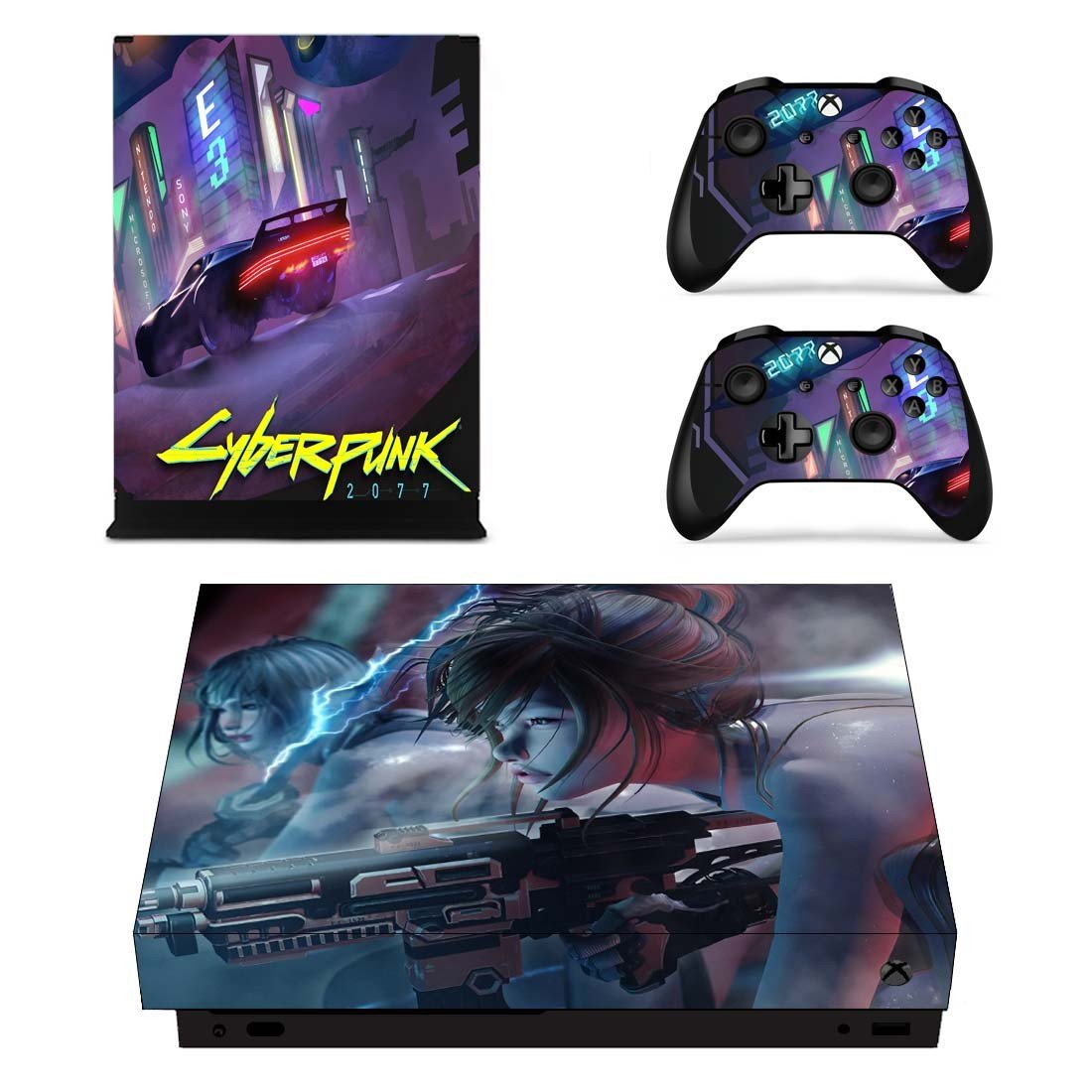 Cyberpunk 2077 decal skin for Xbox one X Console & Controllers