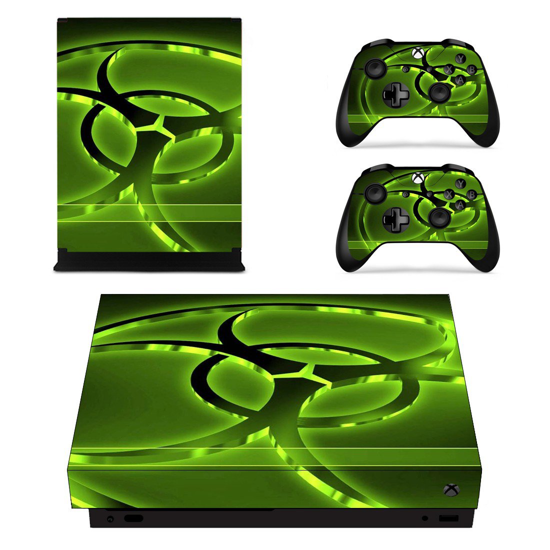 Biohazard decal skin for Xbox one X Console & Controllers