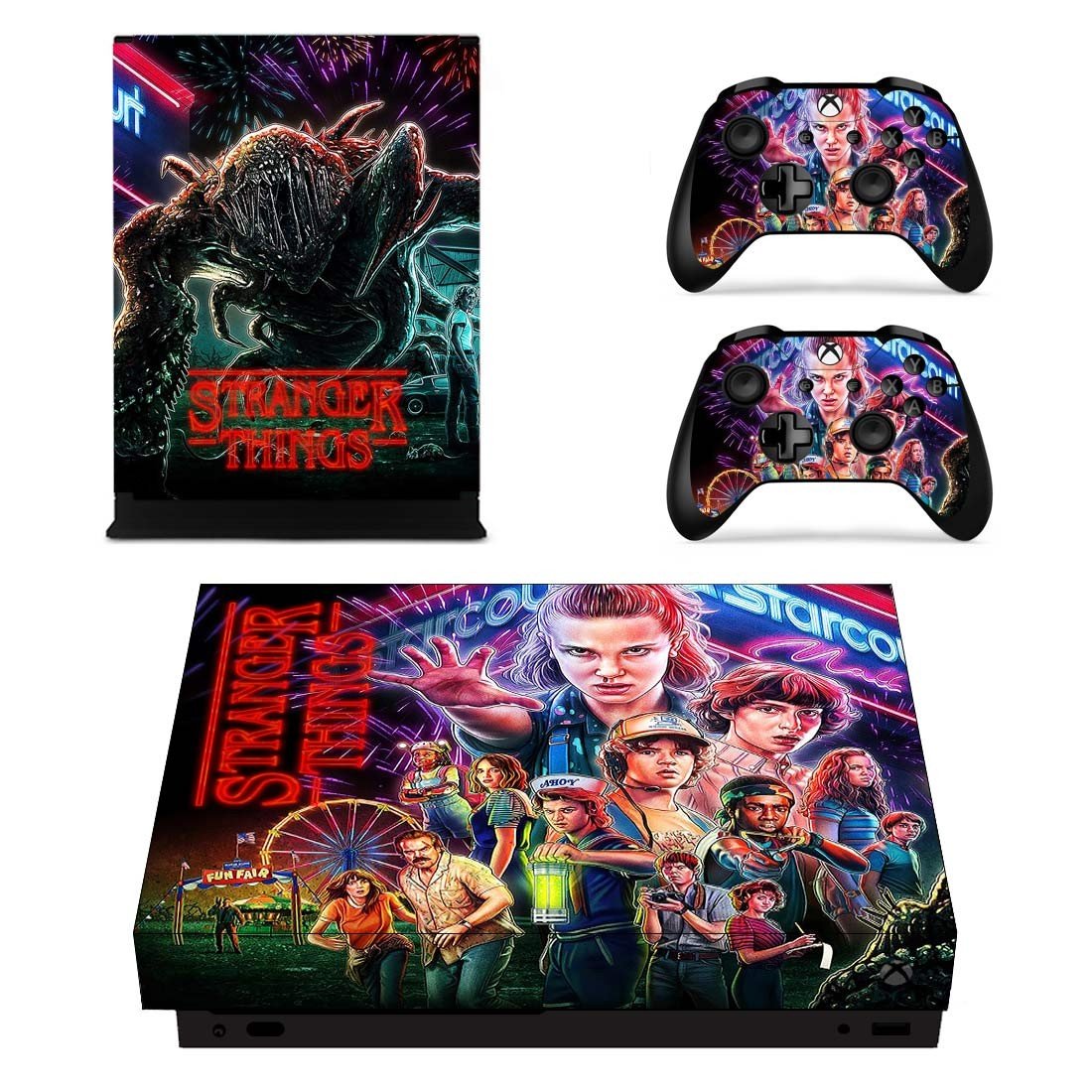 Stranger Things decal skin for Xbox one X Console & Controllers