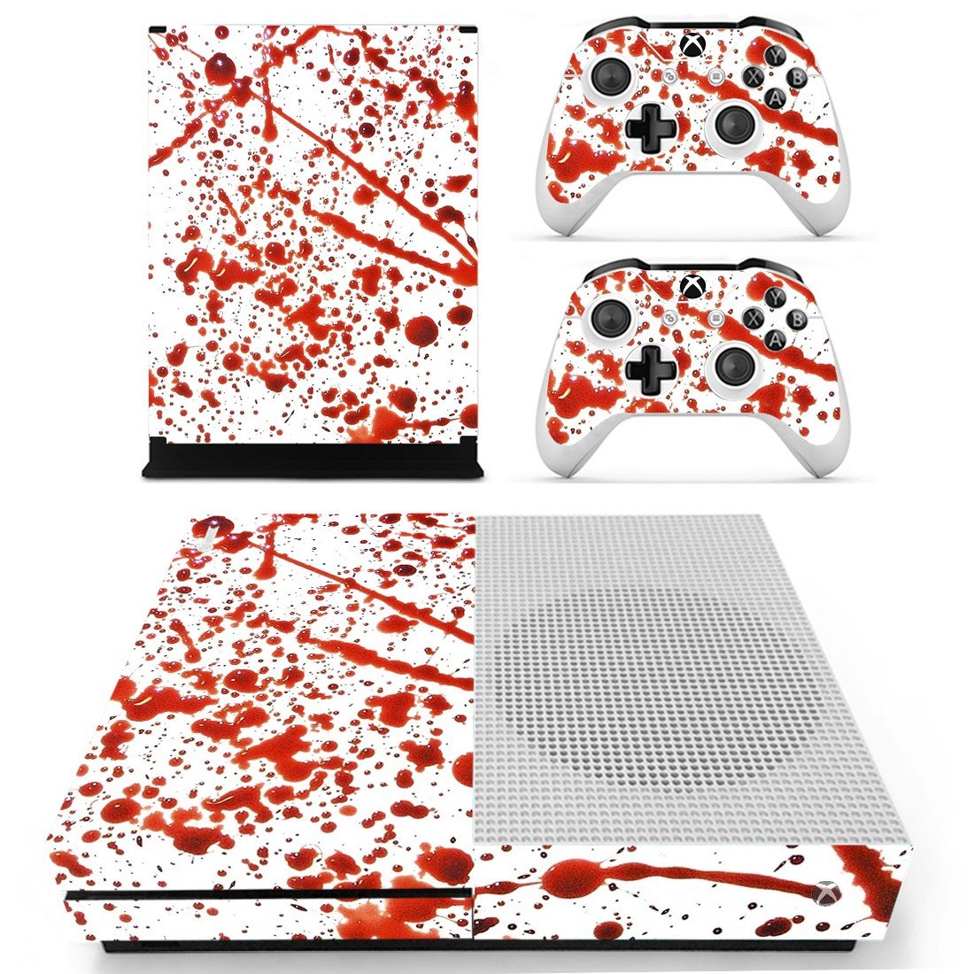 Bloods Drops decal skin for Xbox One S console and controllers
