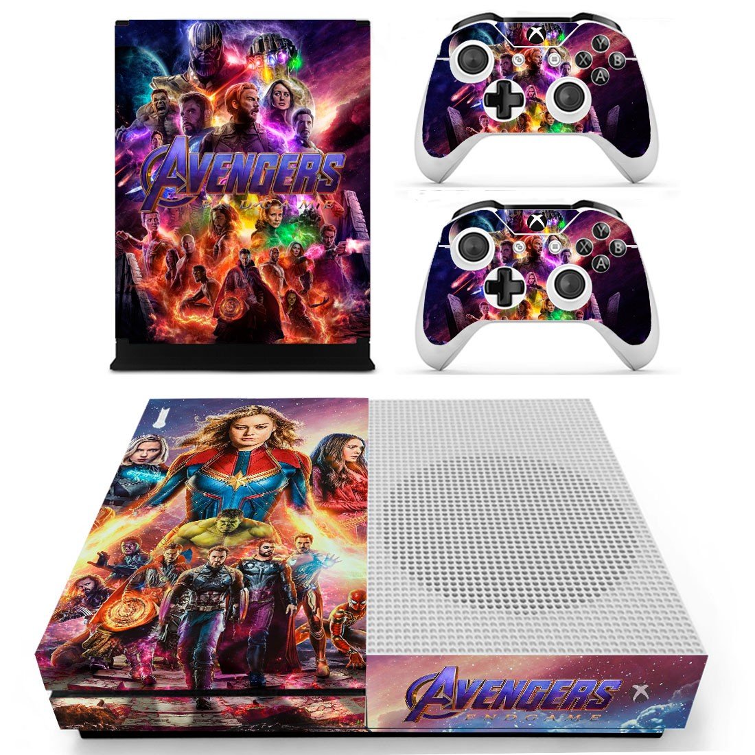 Avengers Endgame decal skin for Xbox One S console and controllers