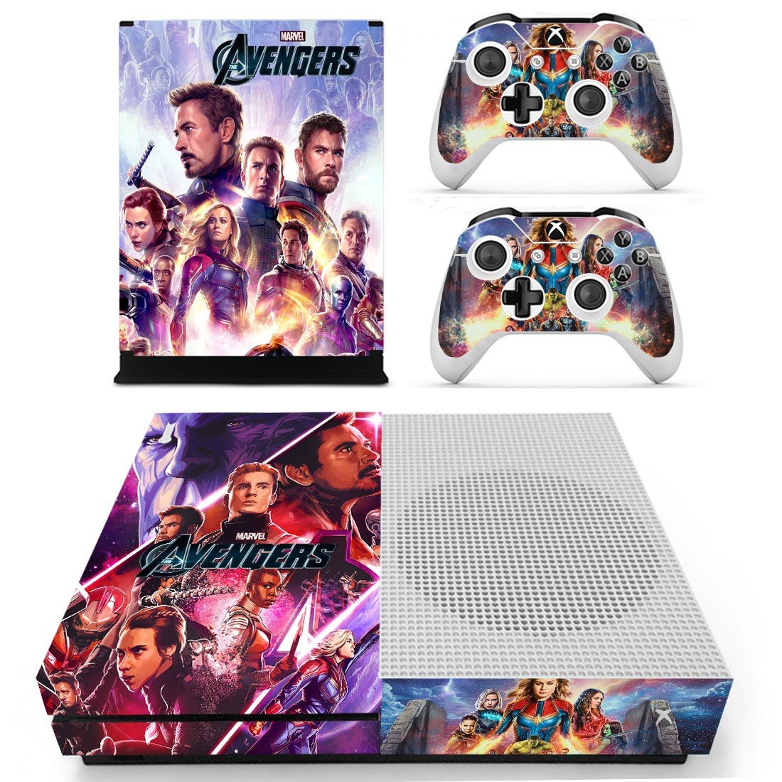 Avengers Endgame decal skin for Xbox One S console and controllers