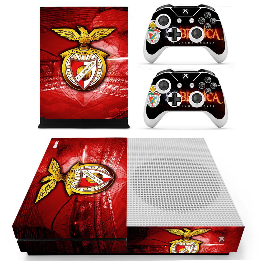SL Benfica decal skin for Xbox One S console and controllers