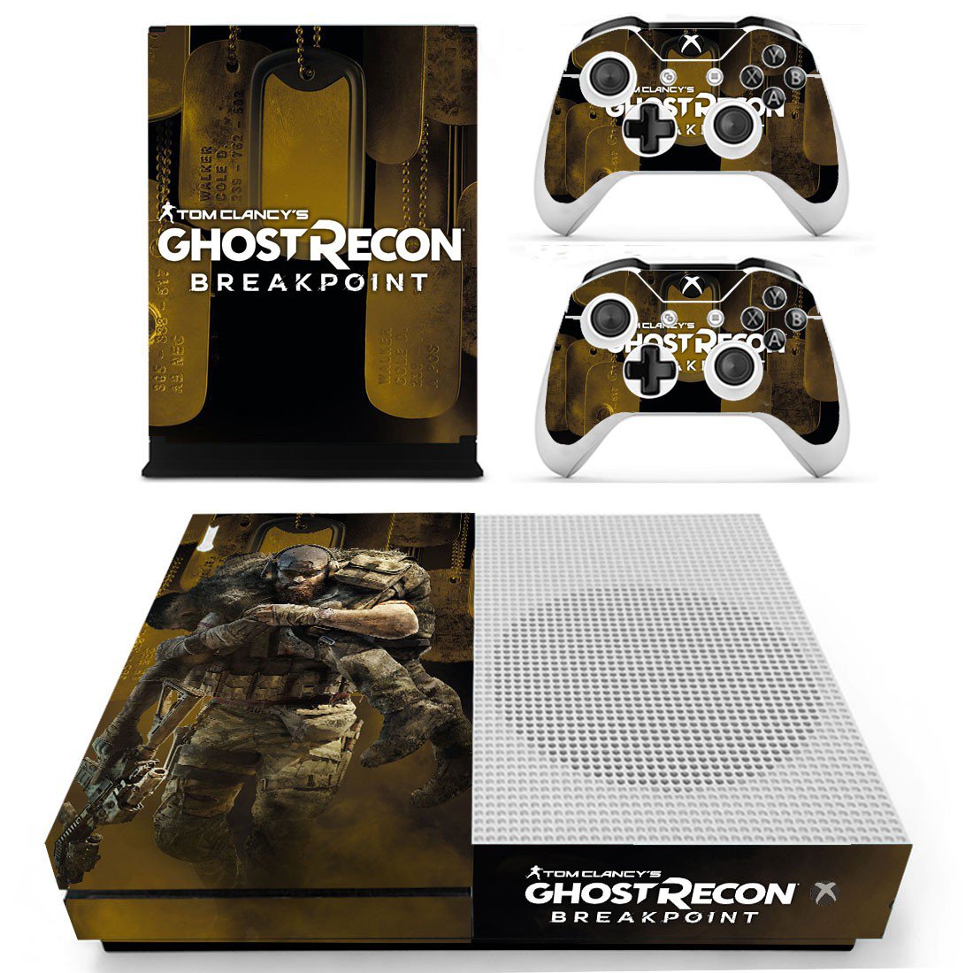 Ghost Recon breakpoint decal skin for Xbox one S Console & Controllers