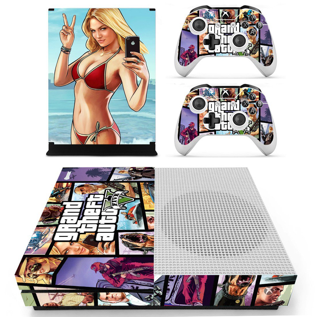 Grand theft Auto 5 decal skin for Xbox one S Console & Controllers