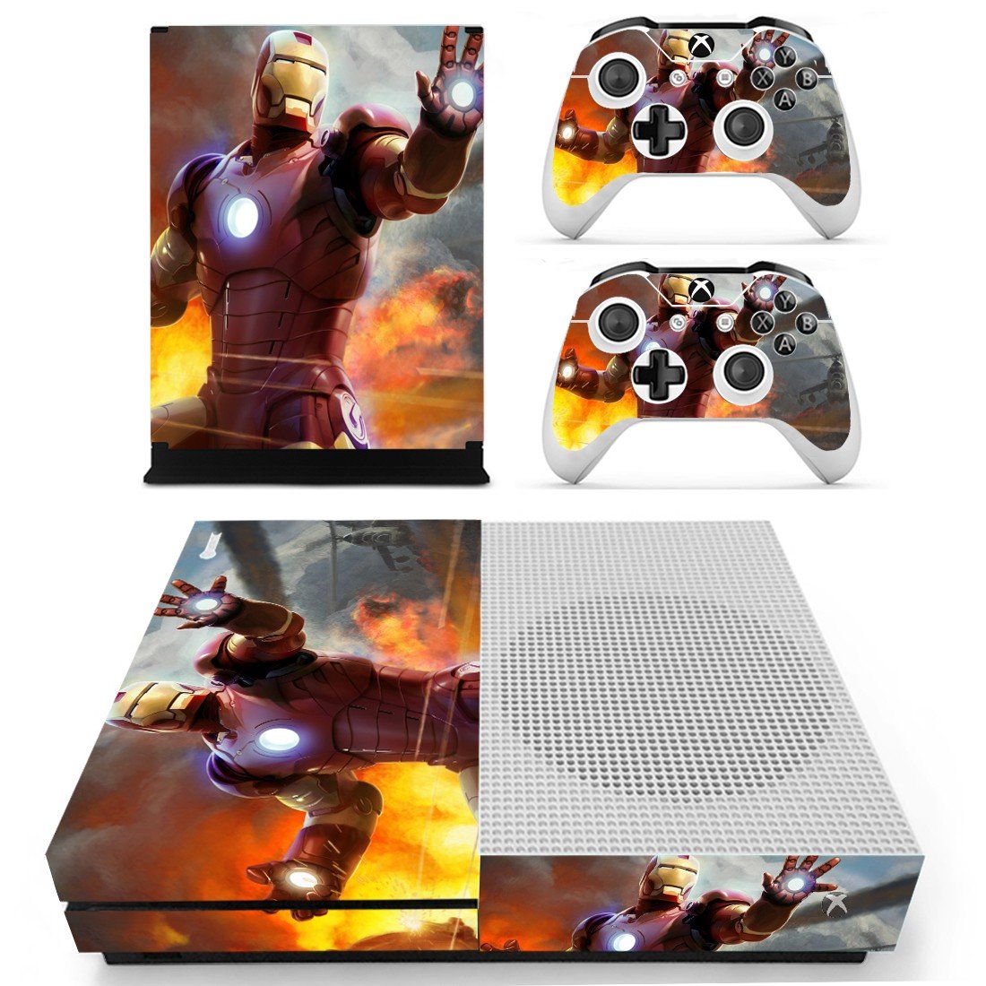 Iron Man decal skin for Xbox one S Console & Controllers