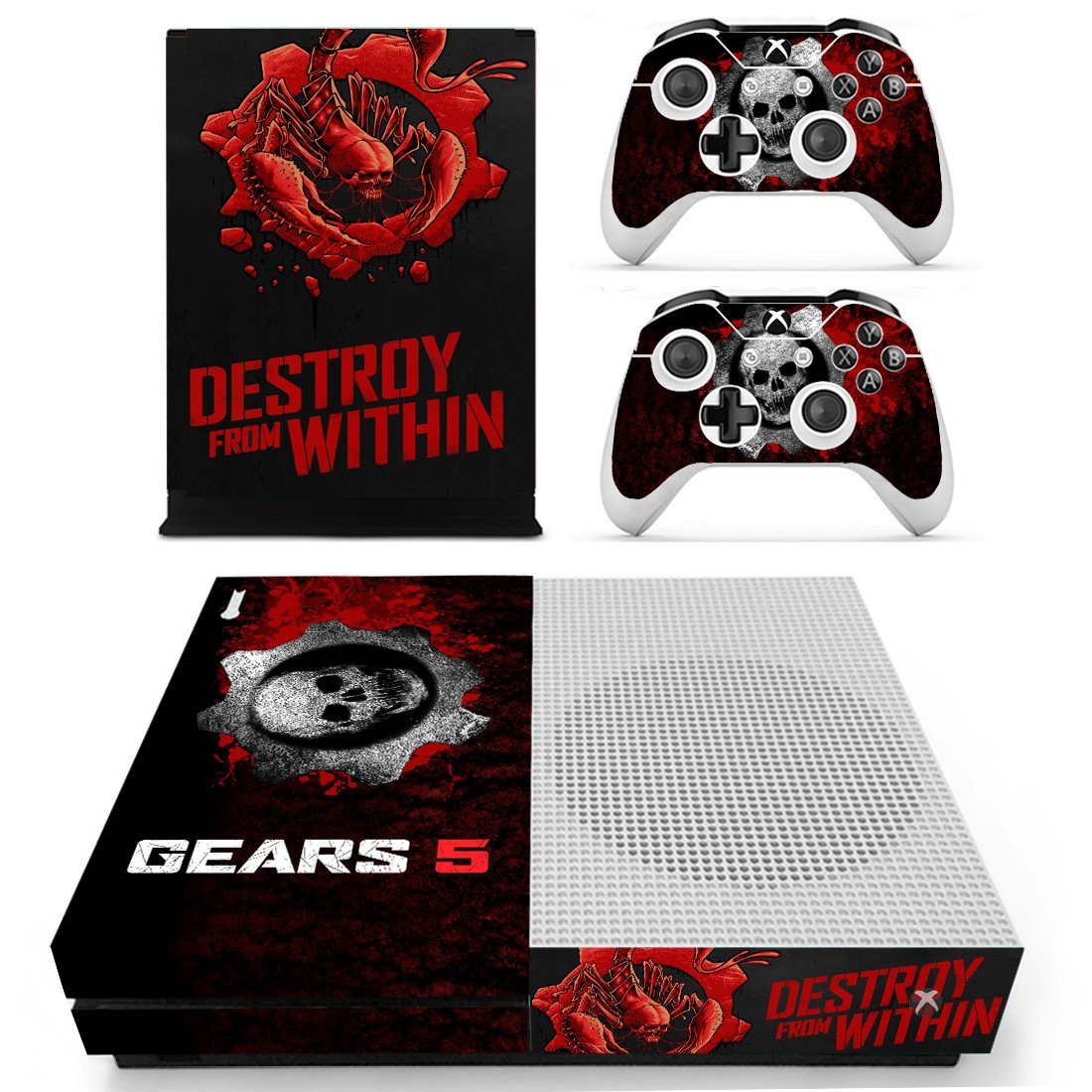 Gears 5 decal skin for Xbox one S Console & Controllers