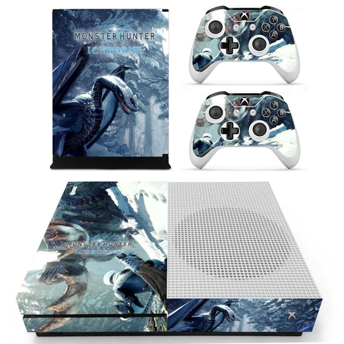 Monster Hunter World iceborne decal skin for Xbox one S Console & Controllers
