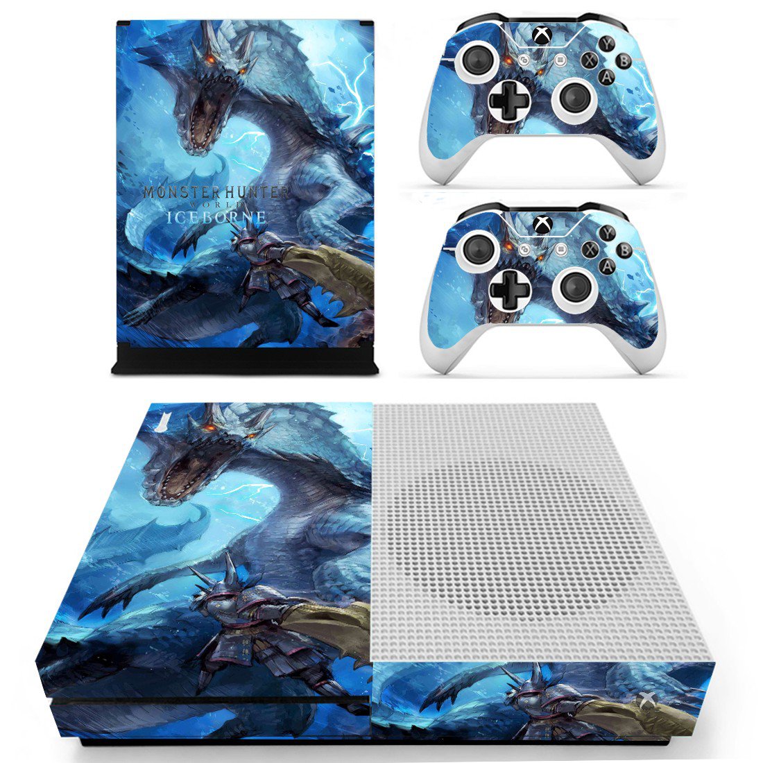 Monster Hunter World iceborne decal skin for Xbox one S Console & Controllers