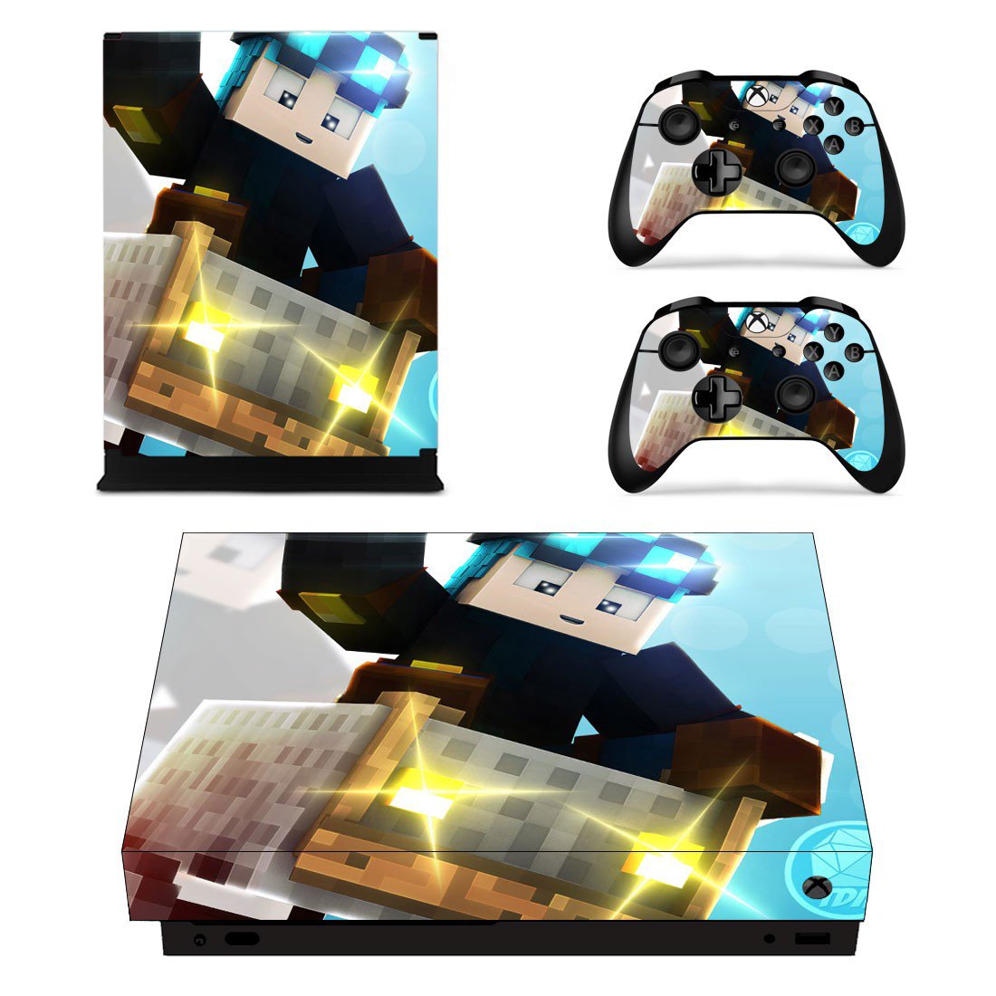 Minecraft decal skin for Xbox one X Console & Controllers