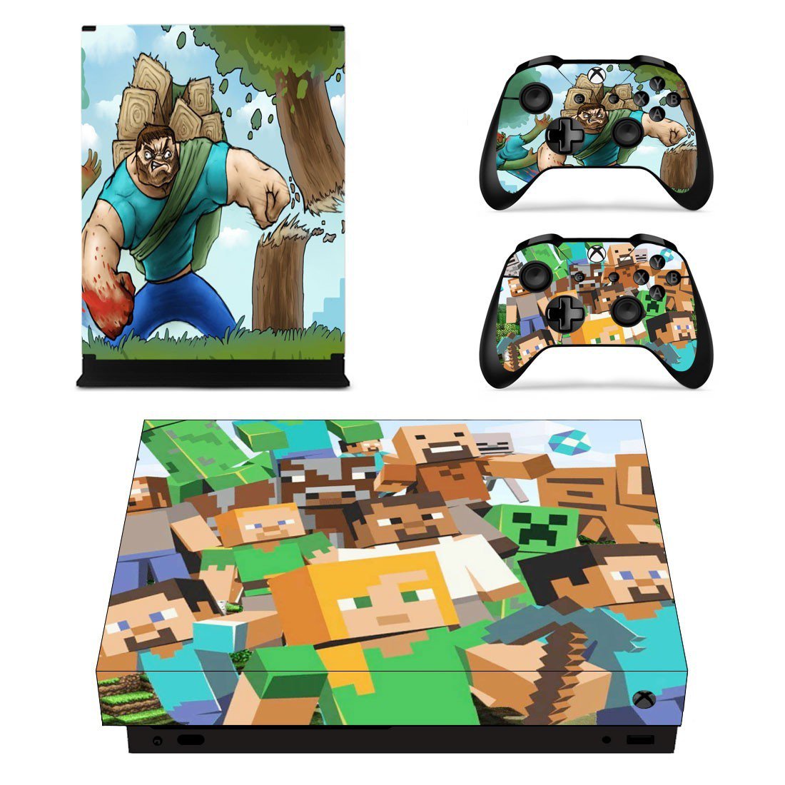 Minecraft decal skin for Xbox one X Console & Controllers