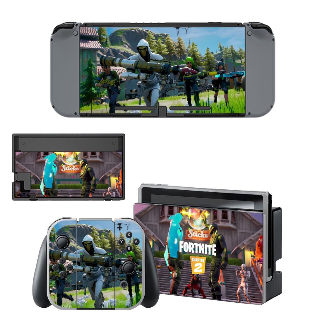 Fortnite decal skin for Nintendo Switch Console & Controllers