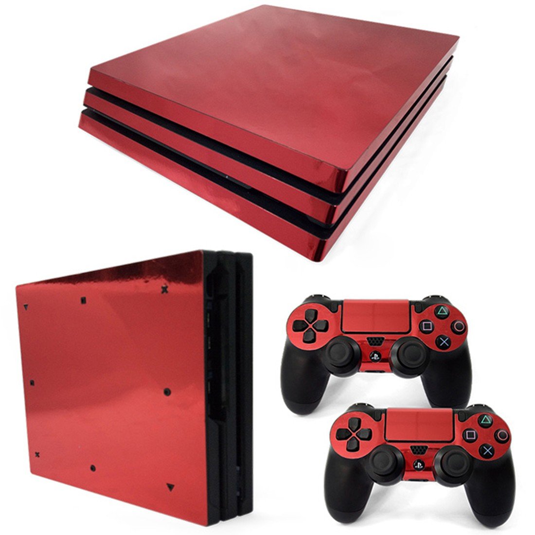Metalic decal skin for PS4 Pro Console & Controllers