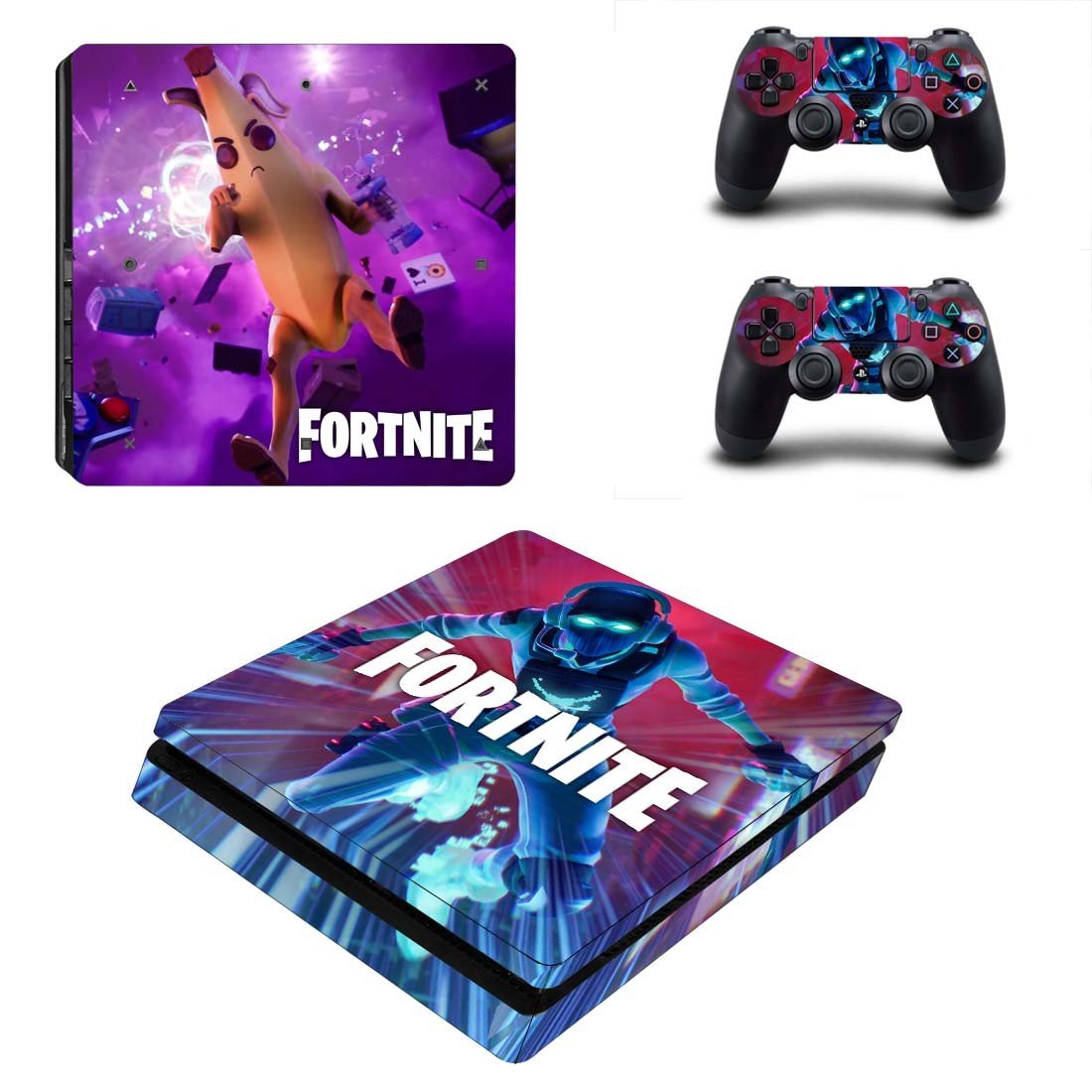 Fortnite decal skin for PS4 Slim Console & Controllers